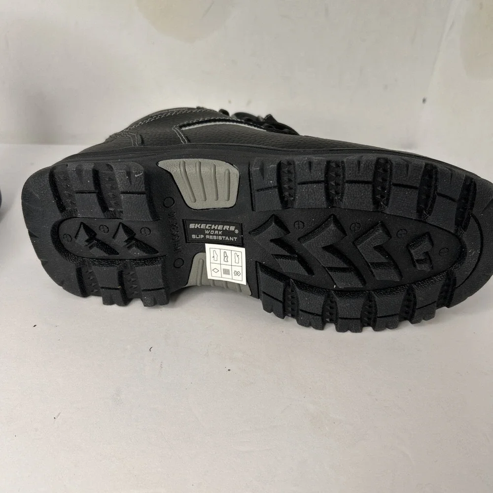 Skechers Burgin Sosder Black Comp Toe Work Boots Men Size 9 Workwear Tough Boots